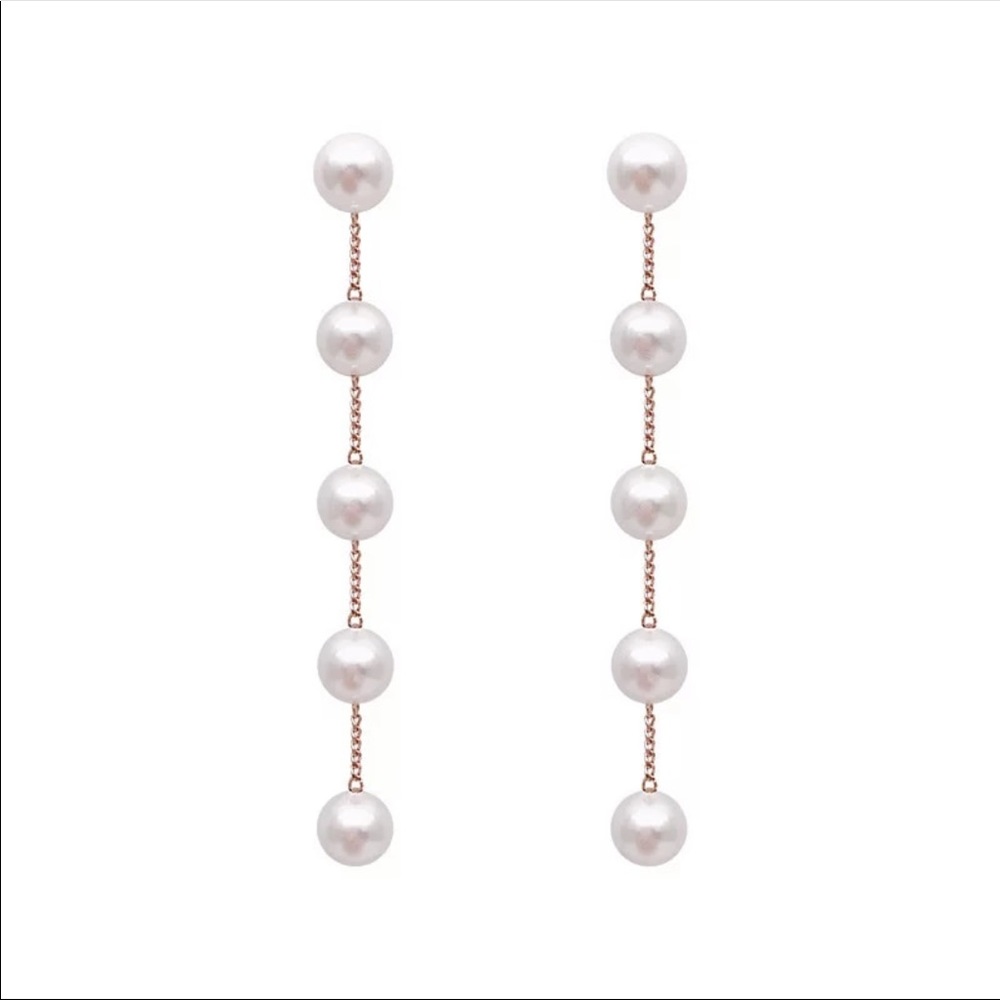 Giselle • Faux Pearl Tassel Earrings - Picture 2 of 3